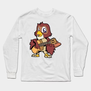 Cartoon owl playing guitar Long Sleeve T-Shirt